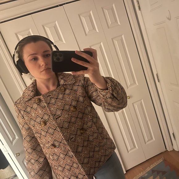 Tibi Wool blend Peacoat Geometric Print Orange Size tag removed approximate XS - Picture 5 of 7